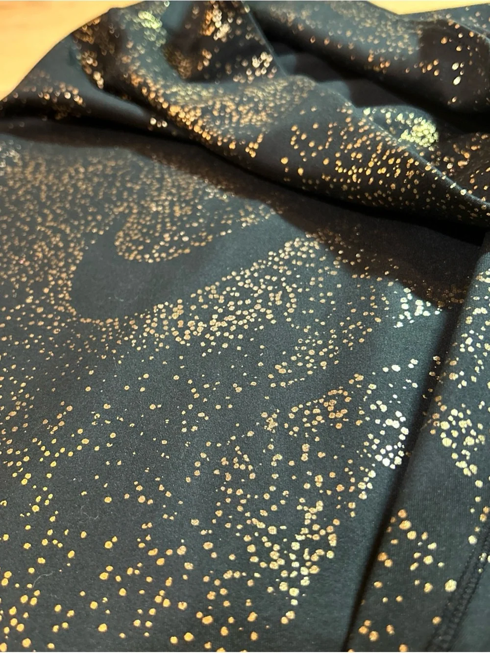 NEW Nike One Women Mid-Rise Foil Printed Leggings Black Gold XXL Tight Fit Ankle